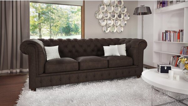 Tamno smeđa baršunasta sofa 230 cm Cambridge - Ropez