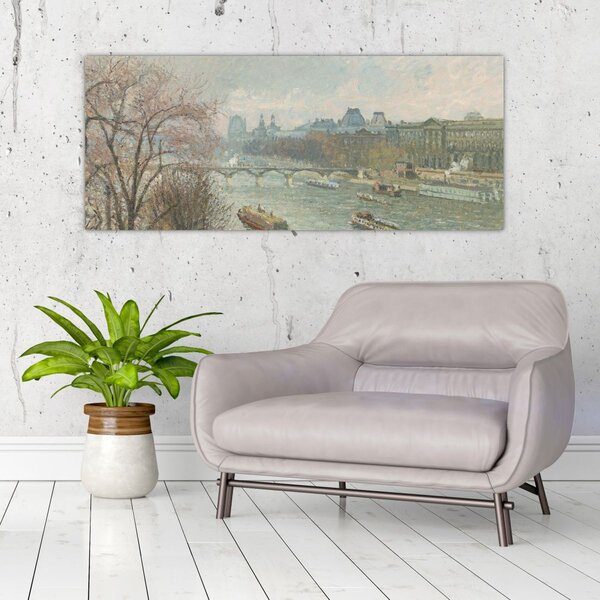 Slika - Camille Pissarro, The Louvre, Afternoon, Rainy Weather, reprodukcije (120x50 cm)