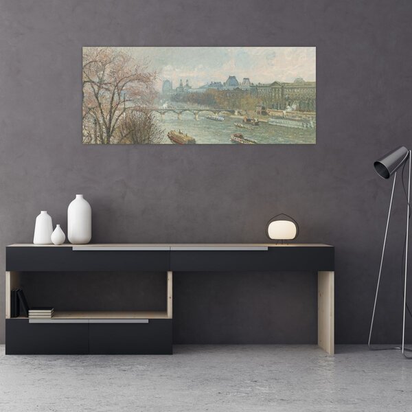 Slika - Camille Pissarro, The Louvre, Afternoon, Rainy Weather, reprodukcije (120x50 cm)
