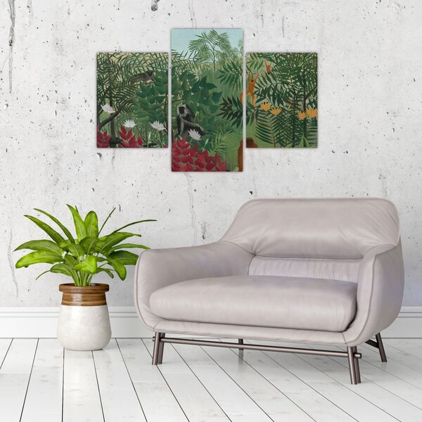 Slika - Henri Rousseau, Tropical Forest with Monkeys, reprodukcije (90x60 cm)