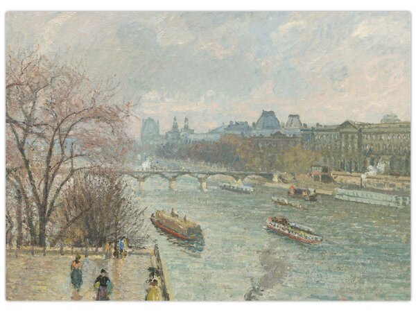 Slika - Camille Pissarro, The Louvre, Afternoon, Rainy Weather, reprodukcije (70x50 cm)