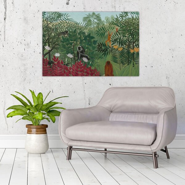 Slika - Henri Rousseau, Tropical Forest with Monkeys, reprodukcije (90x60 cm)