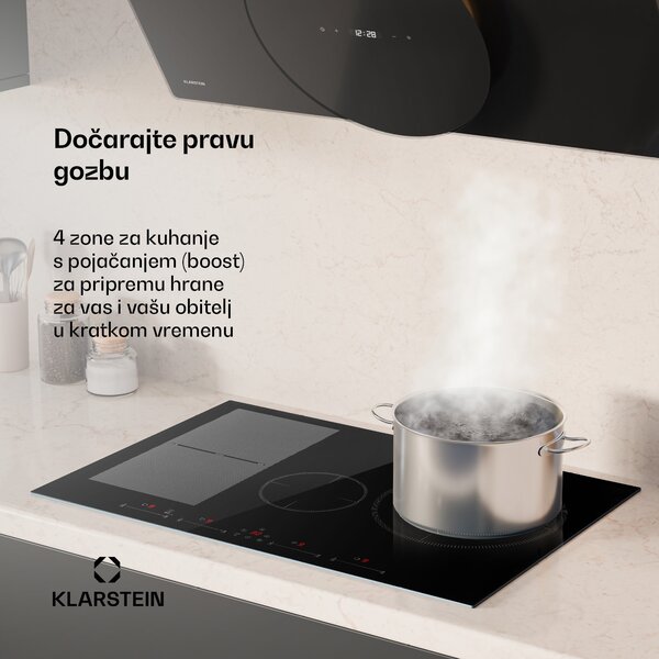 Klarstein Delicatessa 77 Hybrid, indukcijska ploča za kuhanje, 4 zone, 7000 W