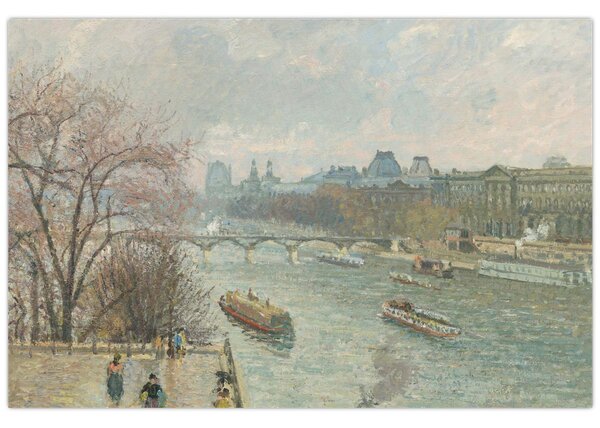 Slika - Camille Pissarro, The Louvre, Afternoon, Rainy Weather, reprodukcije (90x60 cm)