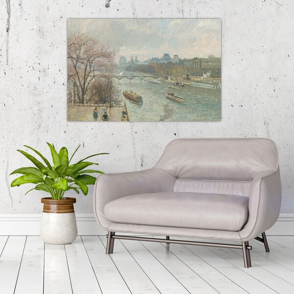Slika - Camille Pissarro, The Louvre, Afternoon, Rainy Weather, reprodukcije (90x60 cm)