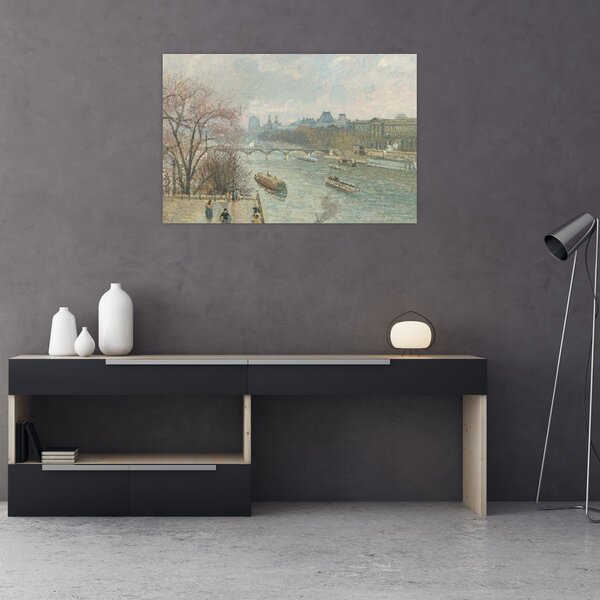 Slika - Camille Pissarro, The Louvre, Afternoon, Rainy Weather, reprodukcije (90x60 cm)