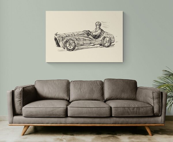 Slika trkaći automobil u retro dizajnu