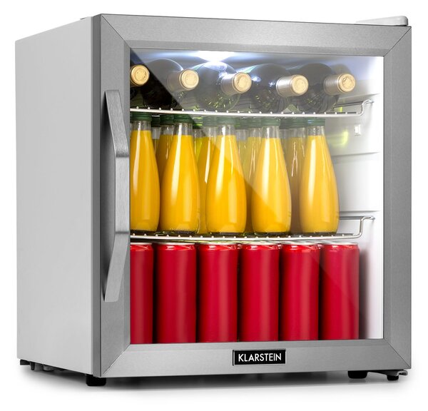 Klarstein Beersafe L Crystal White, hladnjak, E, LED, 2 metalne rešetkaste police, staklena vrata, bijeli