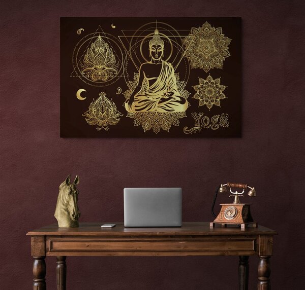 Slika zlatni Buddha koji meditira