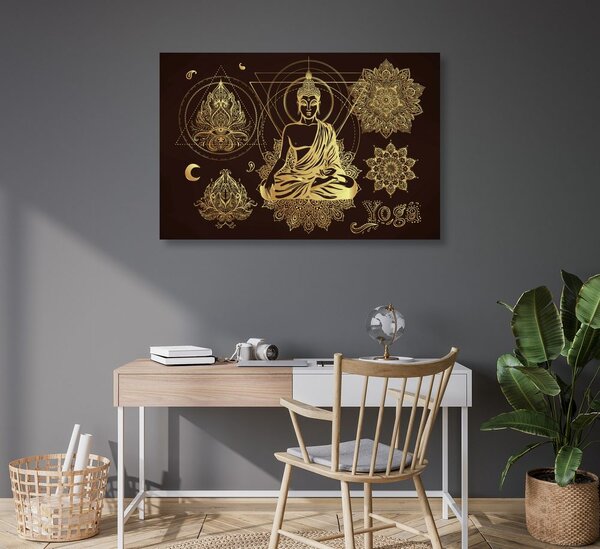 Slika zlatni Buddha koji meditira