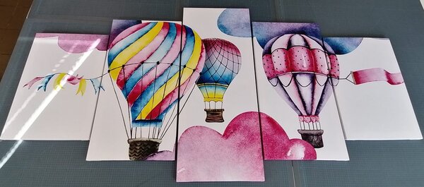 5-dijelna slika balončići u vjetru