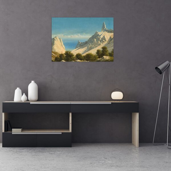 Slika - Georg Emil Libert, View of Sommerspiret, the Cliffs of Møn, reprodukcije (70x50 cm)