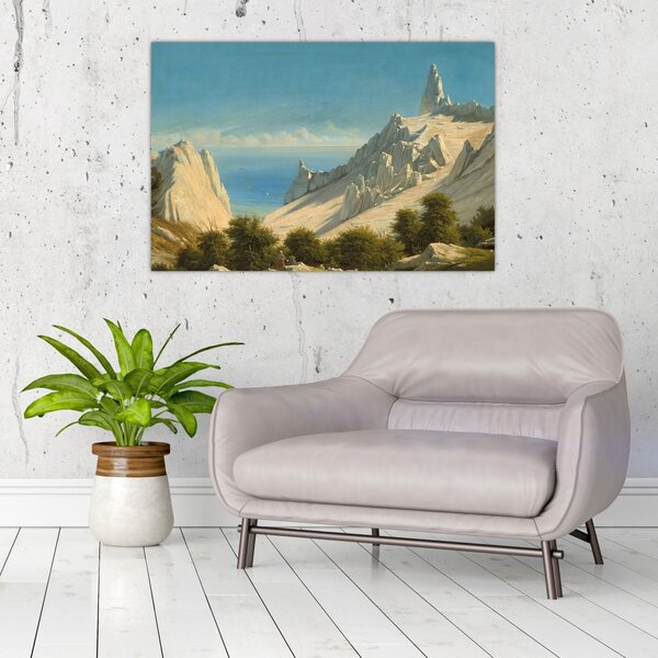 Slika - Georg Emil Libert, View of Sommerspiret, the Cliffs of Møn, reprodukcije (90x60 cm)