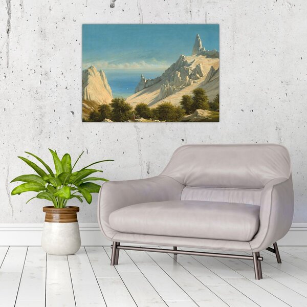 Slika - Georg Emil Libert, View of Sommerspiret, the Cliffs of Møn, reprodukcije (70x50 cm)
