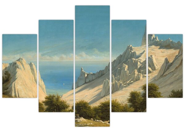 Slika - Georg Emil Libert, View of Sommerspiret, the Cliffs of Møn, reprodukcije (150x105 cm)