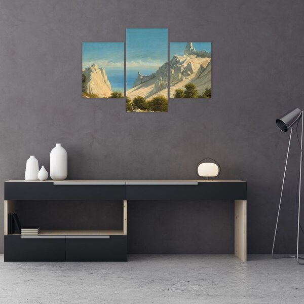 Slika - Georg Emil Libert, View of Sommerspiret, the Cliffs of Møn, reprodukcije (90x60 cm)