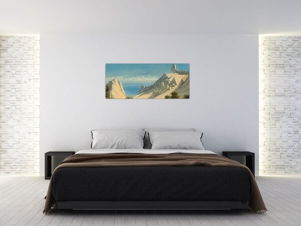 Slika - Georg Emil Libert, View of Sommerspiret, the Cliffs of Møn, reprodukcije (120x50 cm)