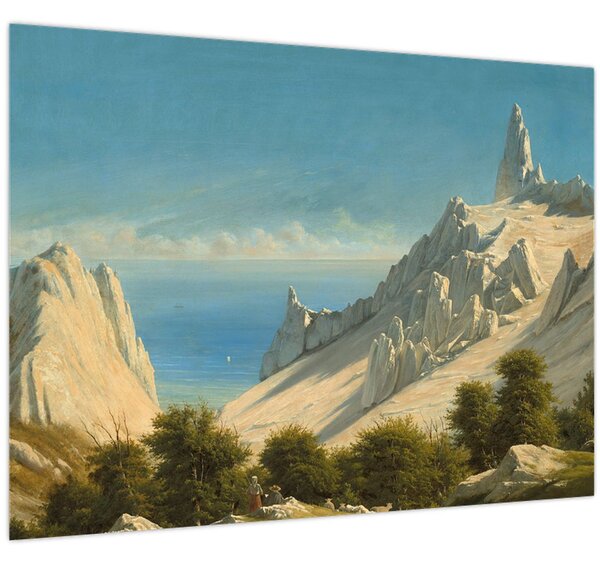 Slika - Georg Emil Libert, View of Sommerspiret, the Cliffs of Møn, reprodukcije (70x50 cm)