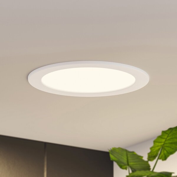 PRIOS Prios LED ugradna svjetiljka Cadance, bijela, 22 cm, set od 10 komada, CCT, prigušiva, Bijela, kupaonica, Aluminij, Okrugla ugradna svjetla