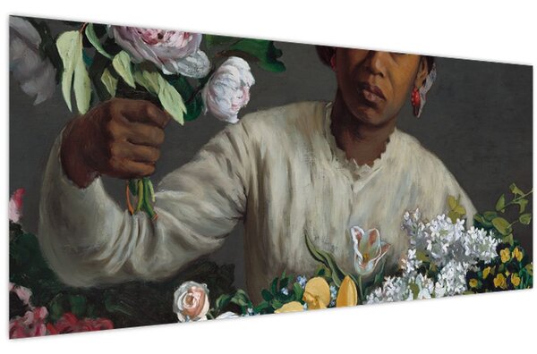 Slika - Frédéric Bazille, Young Woman with Peonies, reprodukcije (120x50 cm)