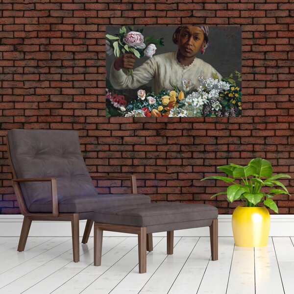 Slika - Frédéric Bazille, Young Woman with Peonies, reprodukcije (90x60 cm)