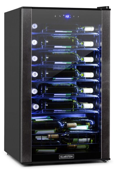Klarstein Vinomatica, hladnjak za vino, 95l, upravljanje osjetljivo na dodir, 85W, 4-18 ° C, crna