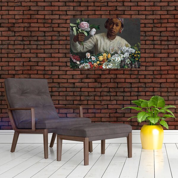 Slika - Frédéric Bazille, Young Woman with Peonies, reprodukcije (70x50 cm)