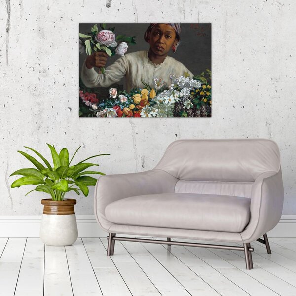 Slika - Frédéric Bazille, Young Woman with Peonies, reprodukcije (70x50 cm)