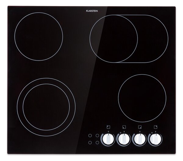 Klarstein EasyCook, staklokeramička ploča za kuhanje, 6100 W, okretni regulator, crna