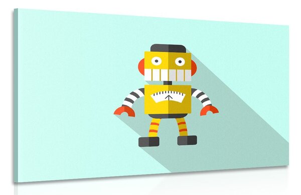 Slika žuti robot na plavoj pozadini