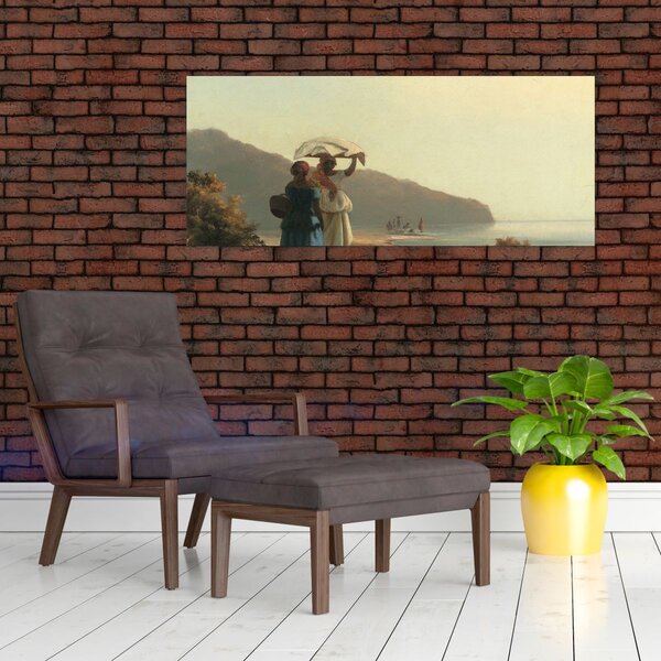 Slika - Camille Pissarro, Two Women Chatting by the Sea, St. Thomas, reprodukcije (120x50 cm)