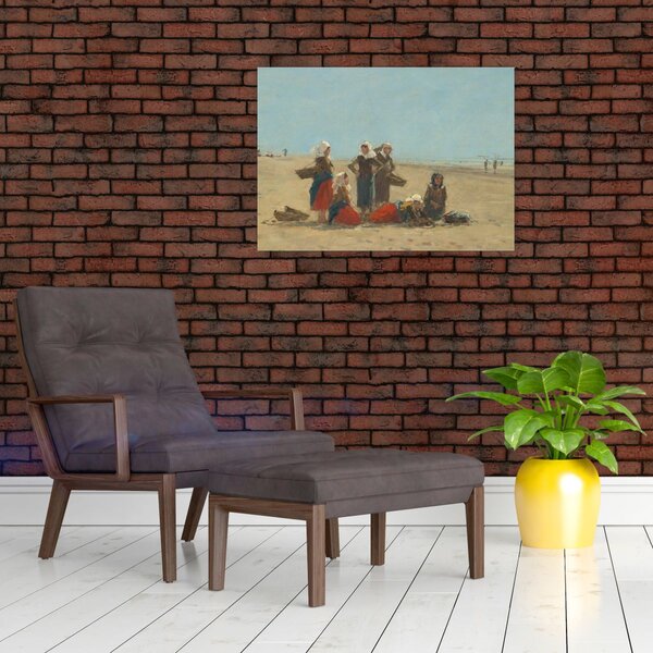 Slika - Eugène Boudin, Women on the Beach at Berck, reprodukcije (70x50 cm)