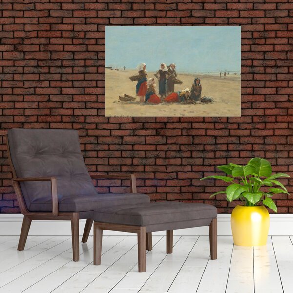 Slika - Eugène Boudin, Women on the Beach at Berck, reprodukcije (90x60 cm)