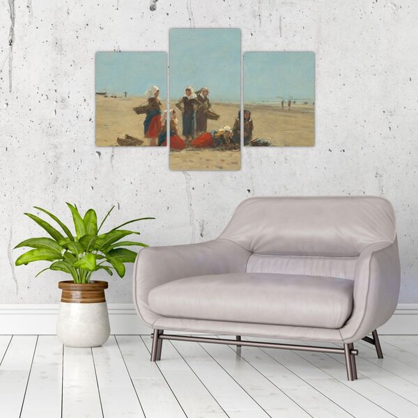 Slika - Eugène Boudin, Women on the Beach at Berck, reprodukcije (90x60 cm)
