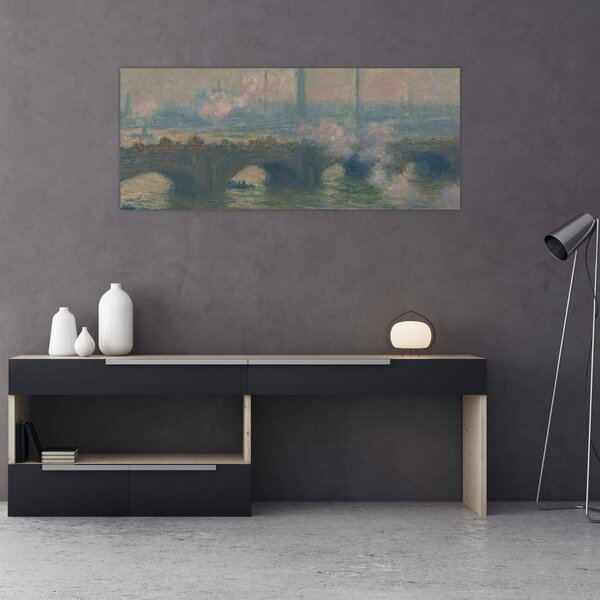 Slika - Claude Monet, Waterloo Bridge, Gray Day, reprodukcije (120x50 cm)