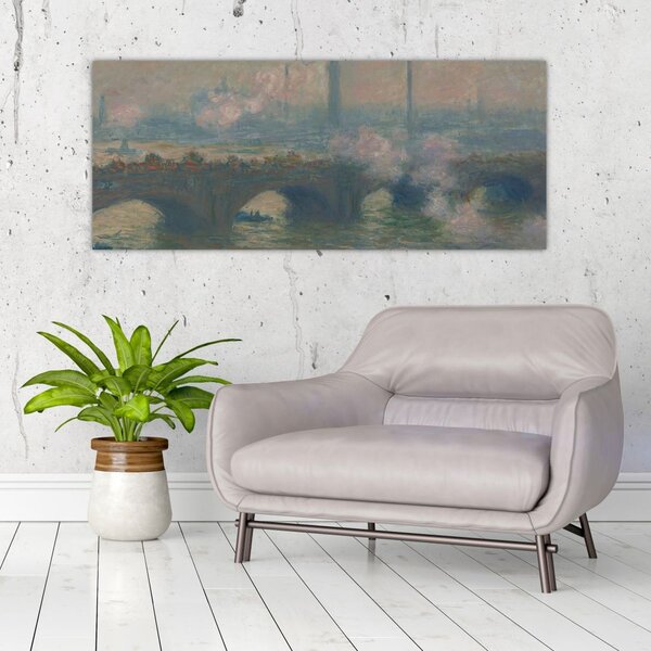 Slika - Claude Monet, Waterloo Bridge, Gray Day, reprodukcije (120x50 cm)