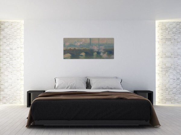 Slika - Claude Monet, Waterloo Bridge, Gray Day, reprodukcije (120x50 cm)