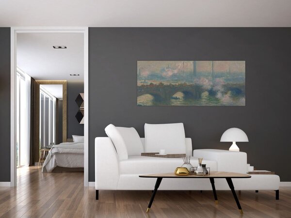 Slika - Claude Monet, Waterloo Bridge, Gray Day, reprodukcije (120x50 cm)
