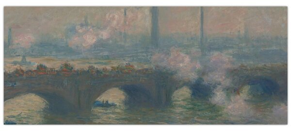 Slika - Claude Monet, Waterloo Bridge, Gray Day, reprodukcije (120x50 cm)
