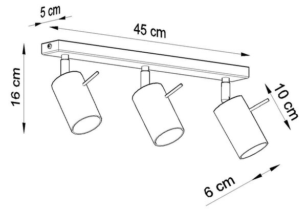 Stropna svjetiljka RING 3 tamno crvena