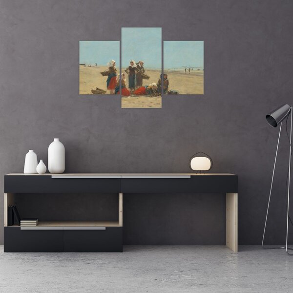 Slika - Eugène Boudin, Women on the Beach at Berck, reprodukcije (90x60 cm)