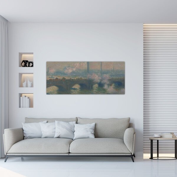 Slika - Claude Monet, Waterloo Bridge, Gray Day, reprodukcije (120x50 cm)