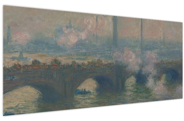 Slika - Claude Monet, Waterloo Bridge, Gray Day, reprodukcije (120x50 cm)