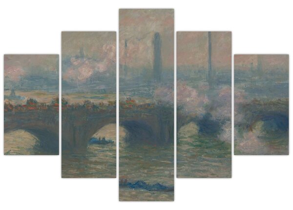 Slika - Claude Monet, Waterloo Bridge, Gray Day, reprodukcije (150x105 cm)