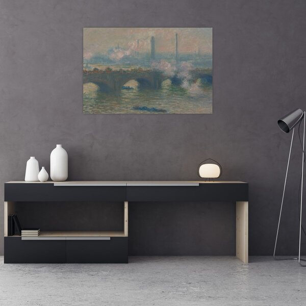 Slika - Claude Monet, Waterloo Bridge, Gray Day, reprodukcije (90x60 cm)