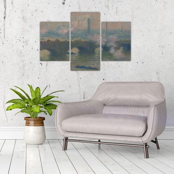 Slika - Claude Monet, Waterloo Bridge, Gray Day, reprodukcije (90x60 cm)