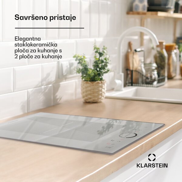 Klarstein Delicatessa Slim Domino, indukcijska ploča za kuhanje, 3500 W, timer