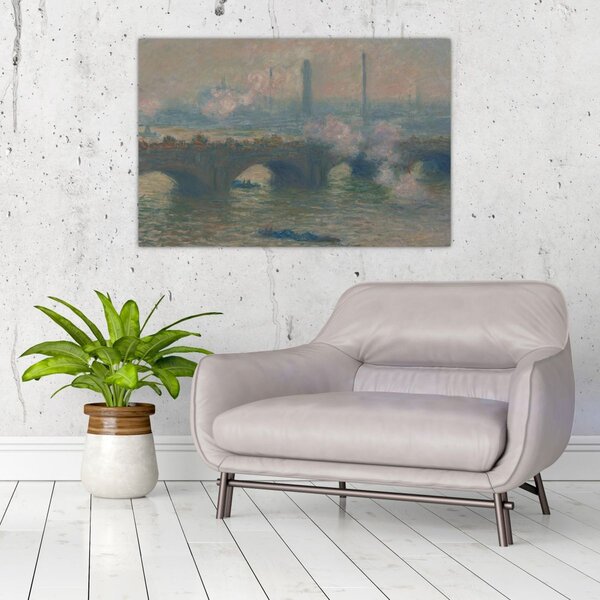 Slika - Claude Monet, Waterloo Bridge, Gray Day, reprodukcije (90x60 cm)