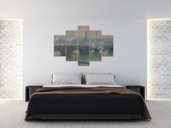 Slika - Claude Monet, Waterloo Bridge, Gray Day, reprodukcije (150x105 cm)