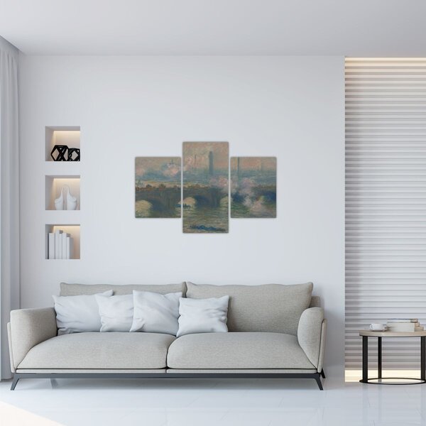 Slika - Claude Monet, Waterloo Bridge, Gray Day, reprodukcije (90x60 cm)